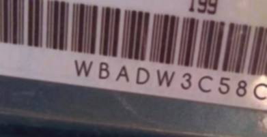 VIN prefix WBADW3C58CE8