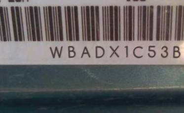 VIN prefix WBADX1C53BE3