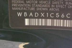 VIN prefix WBADX1C56CE5