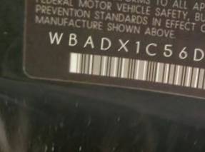 VIN prefix WBADX1C56DJ1