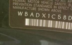 VIN prefix WBADX1C58DJ1