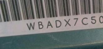 VIN prefix WBADX7C50CE7