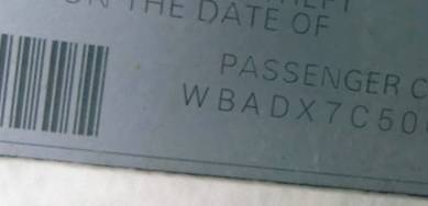 VIN prefix WBADX7C50CE8