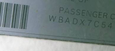 VIN prefix WBADX7C54DE8