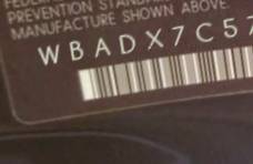 VIN prefix WBADX7C57BE7