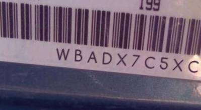 VIN prefix WBADX7C5XCE7