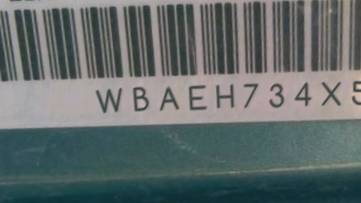 VIN prefix WBAEH734X5B1