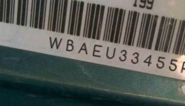VIN prefix WBAEU33455PR