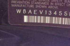 VIN prefix WBAEV13455KL