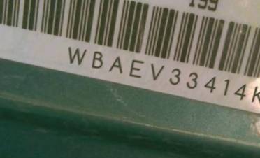 VIN prefix WBAEV33414KW