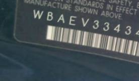 VIN prefix WBAEV33434KL