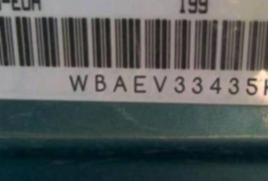 VIN prefix WBAEV33435KW