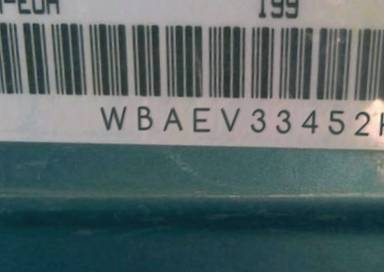 VIN prefix WBAEV33452KL