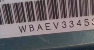 VIN prefix WBAEV33453KL