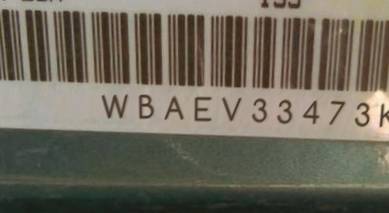 VIN prefix WBAEV33473KL