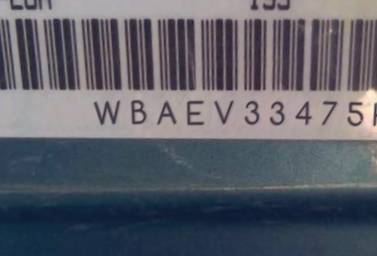 VIN prefix WBAEV33475KW