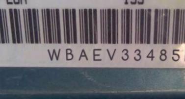 VIN prefix WBAEV33485KW