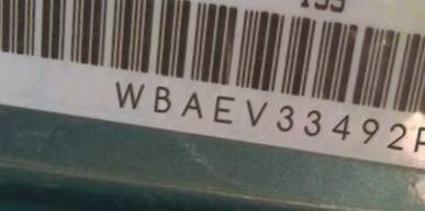 VIN prefix WBAEV33492PD