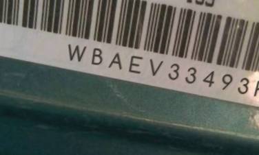VIN prefix WBAEV33493KL