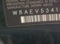 VIN prefix WBAEV53413KM