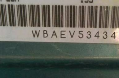 VIN prefix WBAEV53434KM