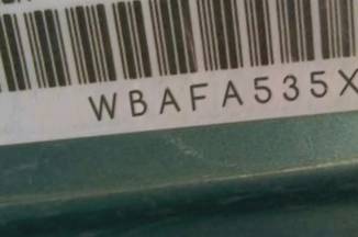 VIN prefix WBAFA535X1LM