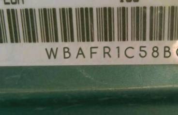 VIN prefix WBAFR1C58BC6