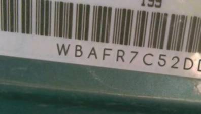 VIN prefix WBAFR7C52DDU