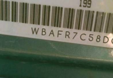 VIN prefix WBAFR7C58DC8