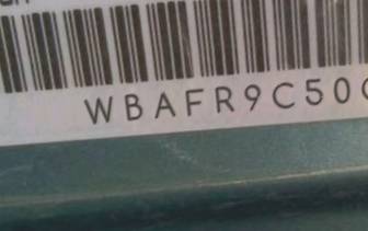 VIN prefix WBAFR9C50CDV