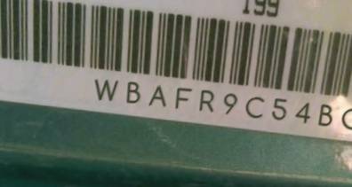 VIN prefix WBAFR9C54BC5