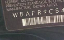 VIN prefix WBAFR9C54BC6