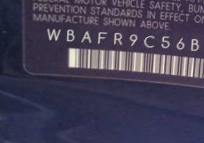 VIN prefix WBAFR9C56BC2