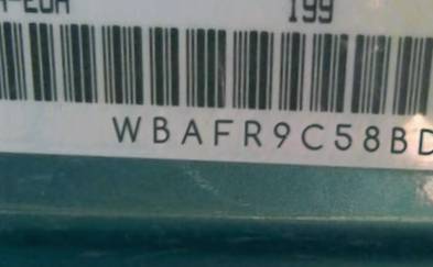 VIN prefix WBAFR9C58BDE