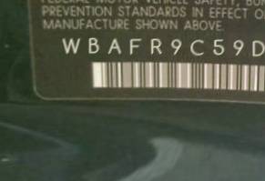VIN prefix WBAFR9C59DC2