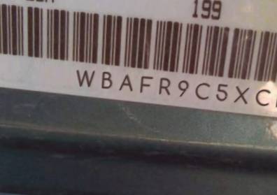VIN prefix WBAFR9C5XCDV