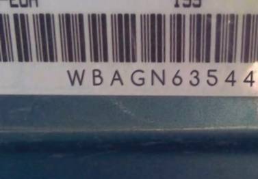 VIN prefix WBAGN63544DS