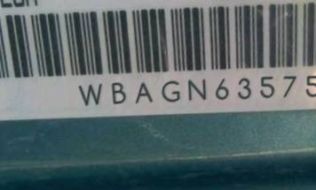 VIN prefix WBAGN63575DS