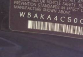VIN prefix WBAKA4C50CDS
