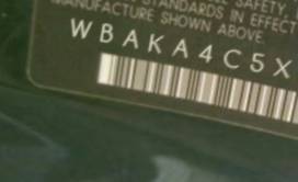 VIN prefix WBAKA4C5XBC6
