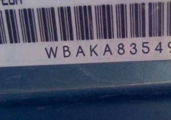 VIN prefix WBAKA83549CY