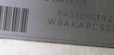 VIN prefix WBAKA8C52BCY