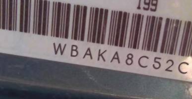 VIN prefix WBAKA8C52CDS