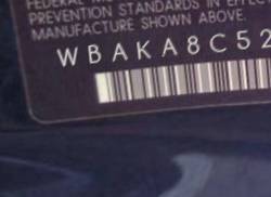 VIN prefix WBAKA8C52CDX