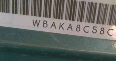 VIN prefix WBAKA8C58CDV
