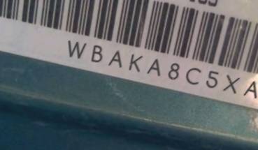 VIN prefix WBAKA8C5XACY