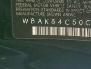 VIN prefix WBAKB4C50CC5