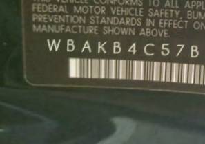 VIN prefix WBAKB4C57BC5