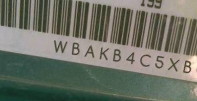 VIN prefix WBAKB4C5XBC5