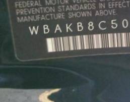 VIN prefix WBAKB8C50CC9